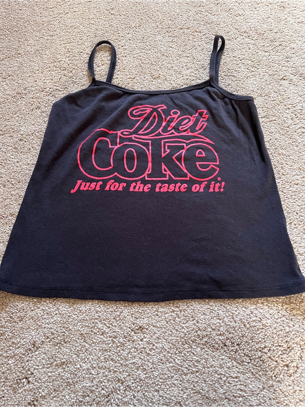 LG Black Spaghetti Strap Tank with Pink Diet Coke Logo
